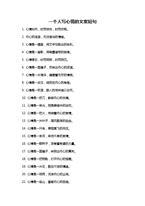 一个人写心情的文案短句