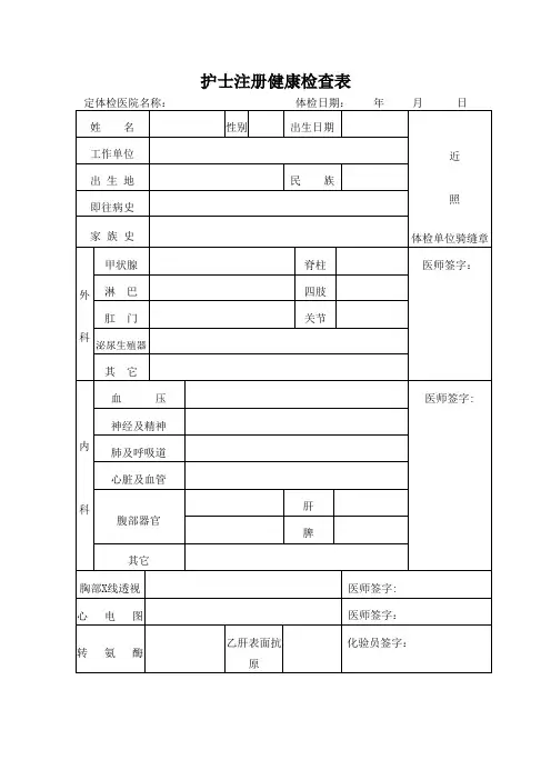 健康体检证明【范本模板】