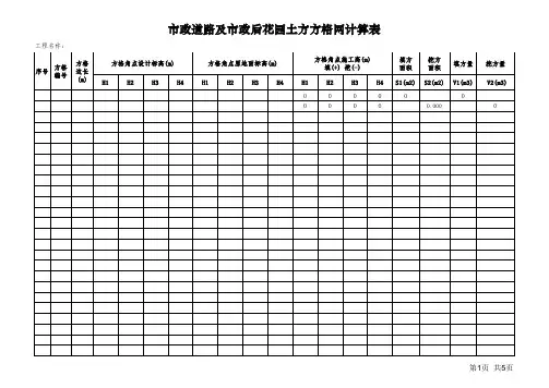 小市政工程量计算表