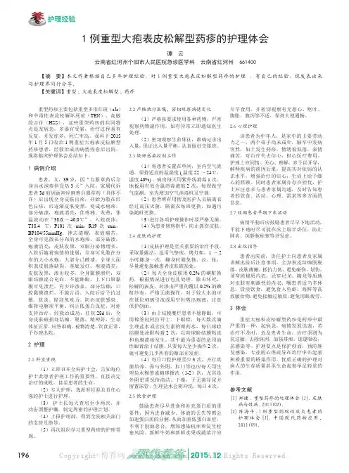 1例重型大疱表皮松解型药疹的护理体会