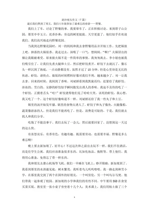 游沙坡头作文(7篇)