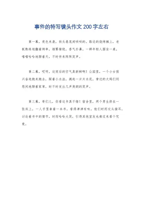 事件的特写镜头作文200字左右
