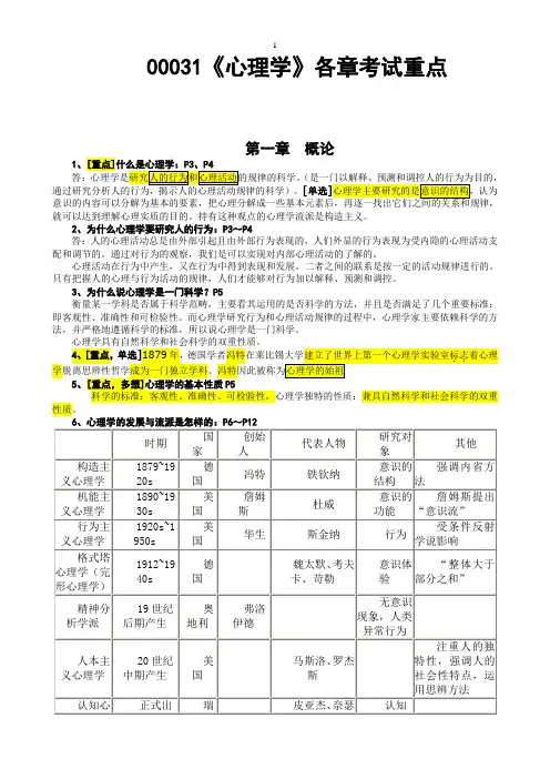 00031-心理学各章重点(划重点版)