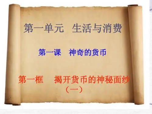 揭开货币的神秘面纱第一课时