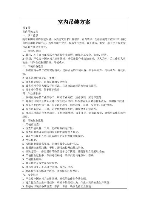 室内吊装方案
