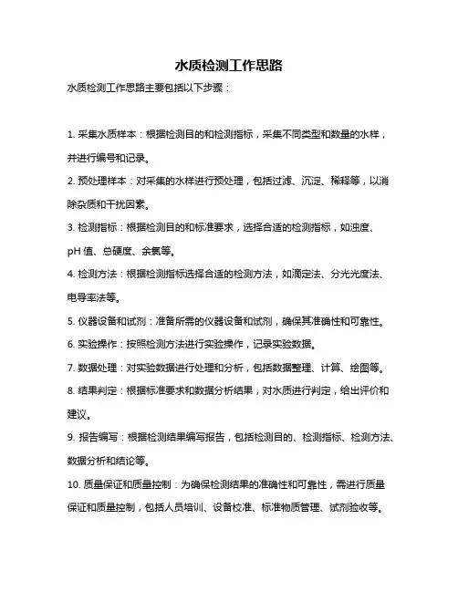 水质检测工作思路