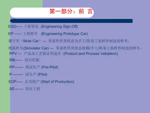 主机厂整车开发流程(CPMP)