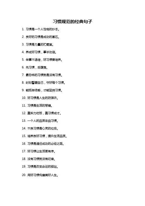 习惯规范的经典句子