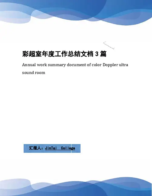 彩超室年度工作总结文档3篇