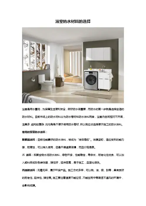浴室防水材料的选择