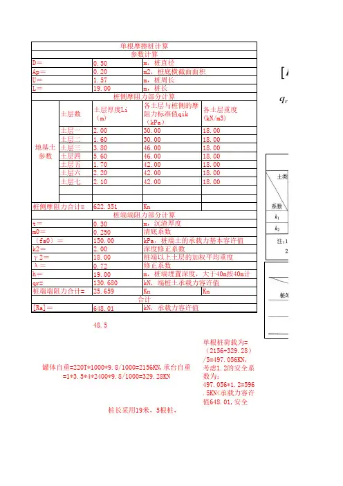 摩擦桩、计算