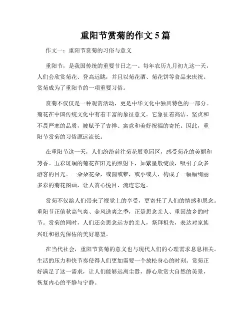 重阳节赏菊的作文5篇