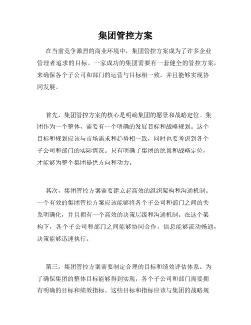 集团管控方案