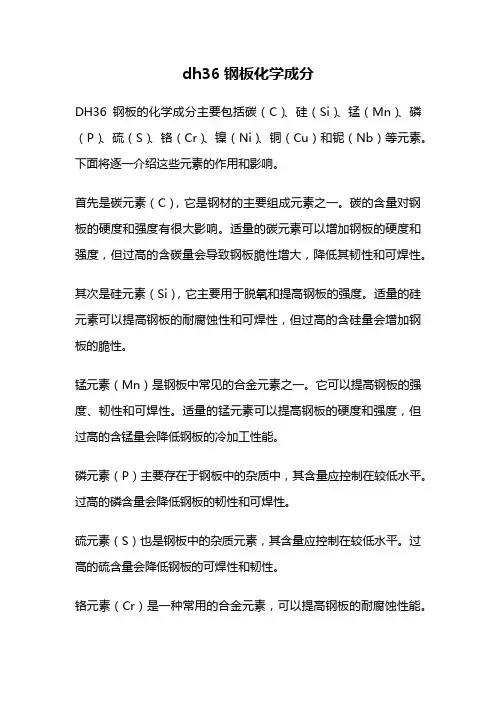dh36钢板化学成分