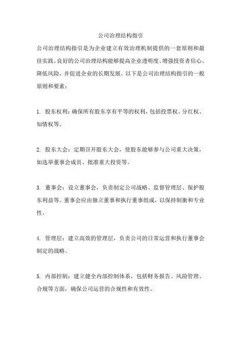 公司治理结构指引 