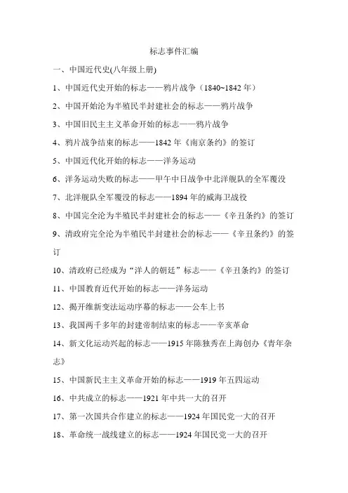 标志事件汇编