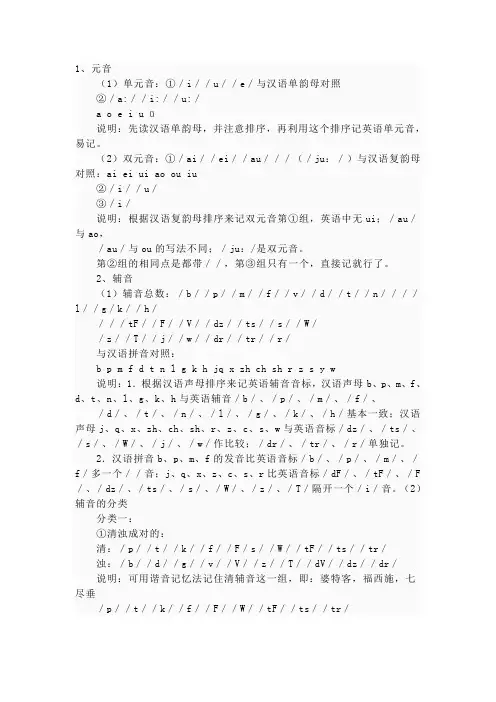 英语的元音和辅音