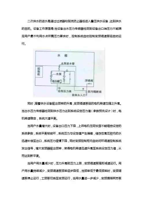 二次供水设备工作原理