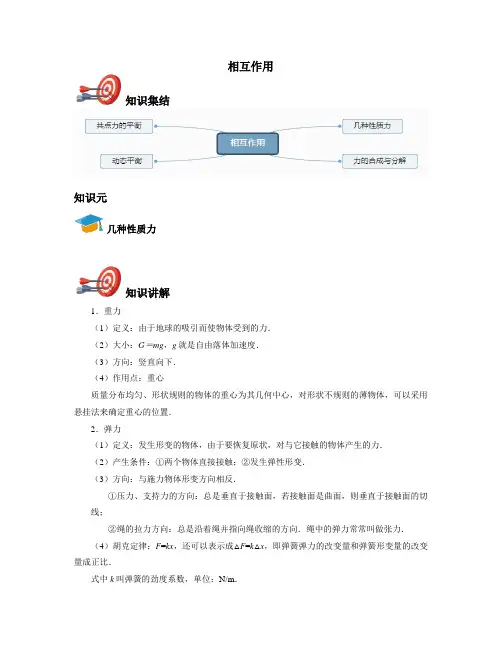 高考物理复习力学-相互作用