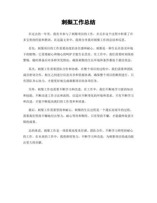 刺梨工作总结