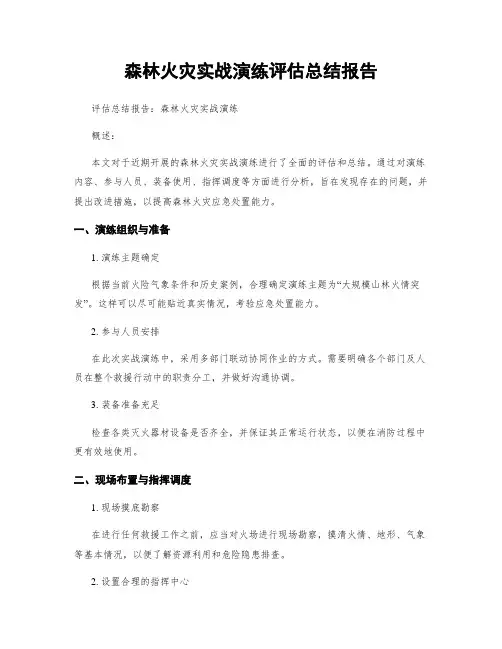 森林火灾实战演练评估总结报告