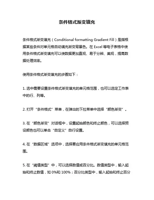 条件格式渐变填充