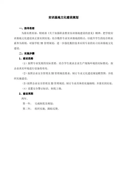 实训基地文化建设规划