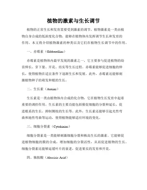 植物的激素与生长调节