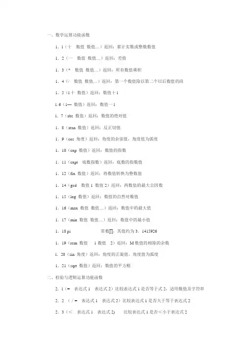 lisp功能函数.doc