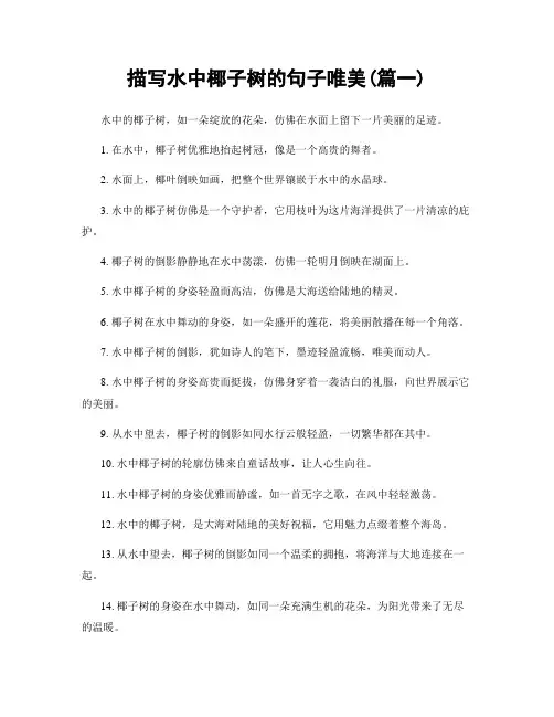 描写水中椰子树的句子唯美(精选合集2篇)