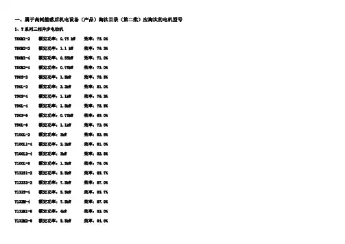 淘汰电机型号汇总二三批