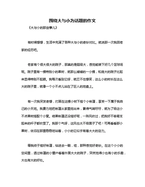 围绕大与小为话题的作文
