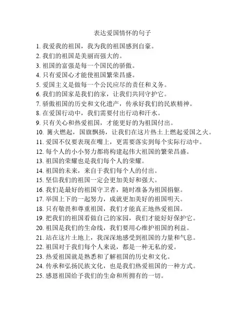 表达爱国情怀的句子