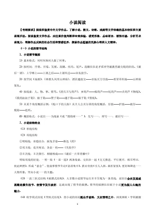 小说阅读-知识点