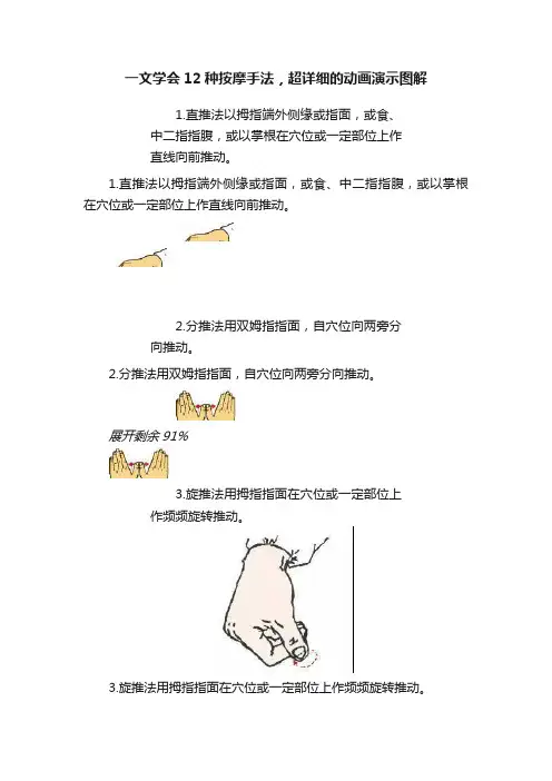 一文学会12种按摩手法，超详细的动画演示图解