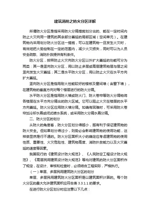 建筑消防之防火分区详解