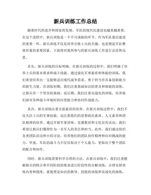 新兵训练工作总结