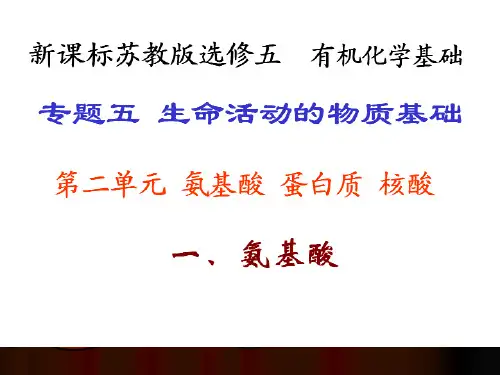 化学：专题5第2单元《氨基酸 蛋白质 核酸》优质课件(3)(苏教版选修5)