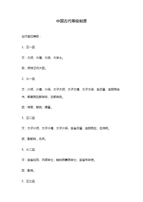 中国古代等级制度
