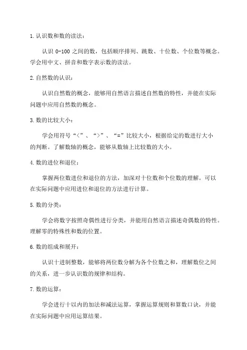 小学二年级数学知识点