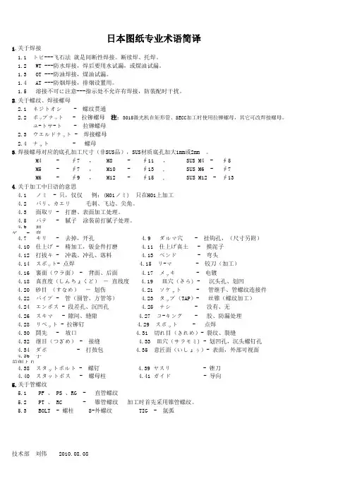 图纸日语说明