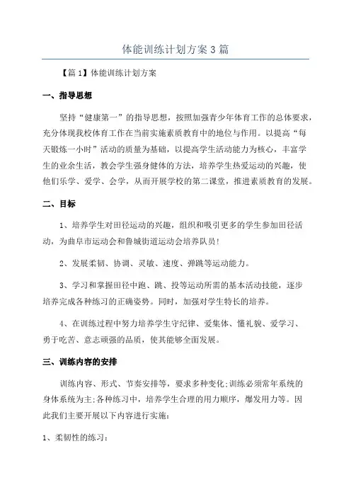 体能训练计划方案3篇