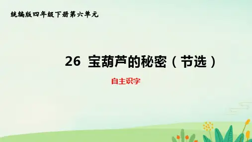 部编版语文四年级下册26《宝葫芦的秘密(节选)》课件(共14张PPT)