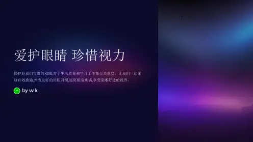 爱护眼睛珍惜视力主题班会PPT课件