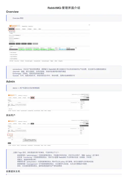 RabbitMQ-管理界面介绍
