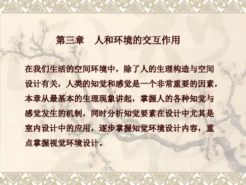 2012《人体工程学》ppt---第三章 人和环境的交互作用