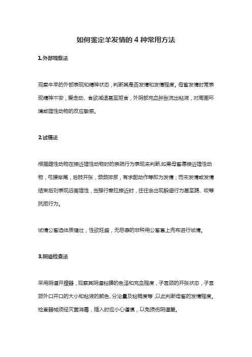 如何鉴定羊发情的4种常用方法