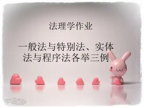 法理学一般法与特别法  程序法与实体法的举例