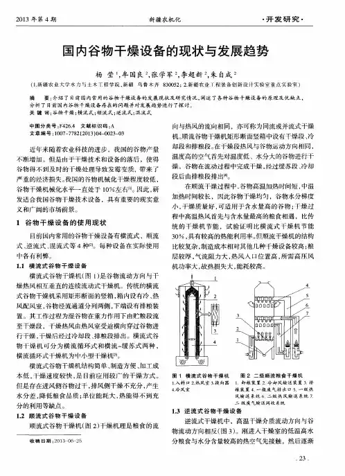 国内谷物干燥设备的现状与发展趋势