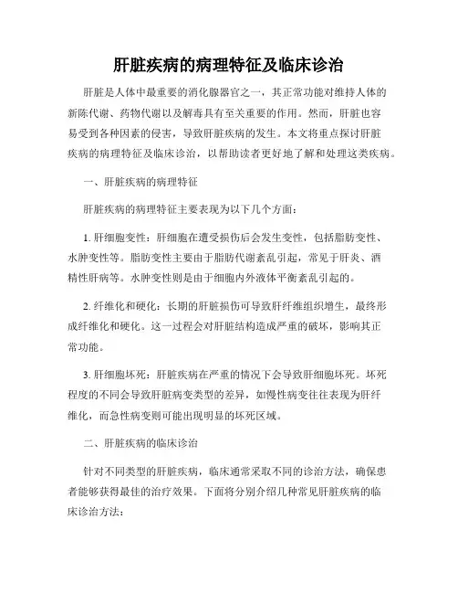肝脏疾病的病理特征及临床诊治